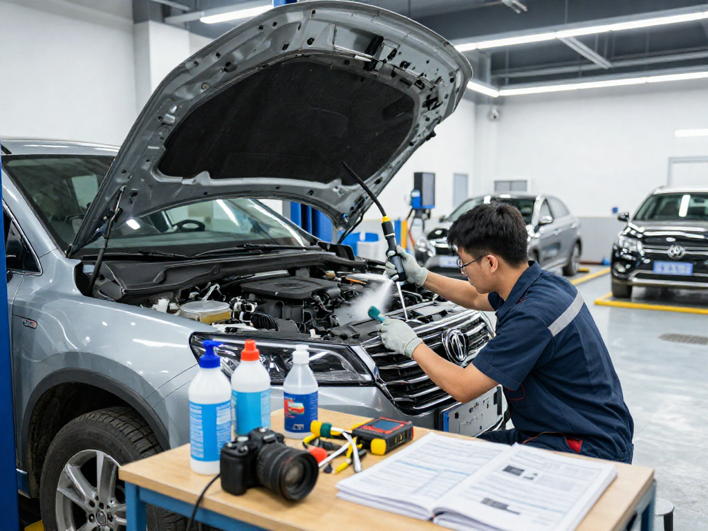 DPF Reinigung Laatzen in professioneller Werkstatt mit Techniker bei der Arbeit.