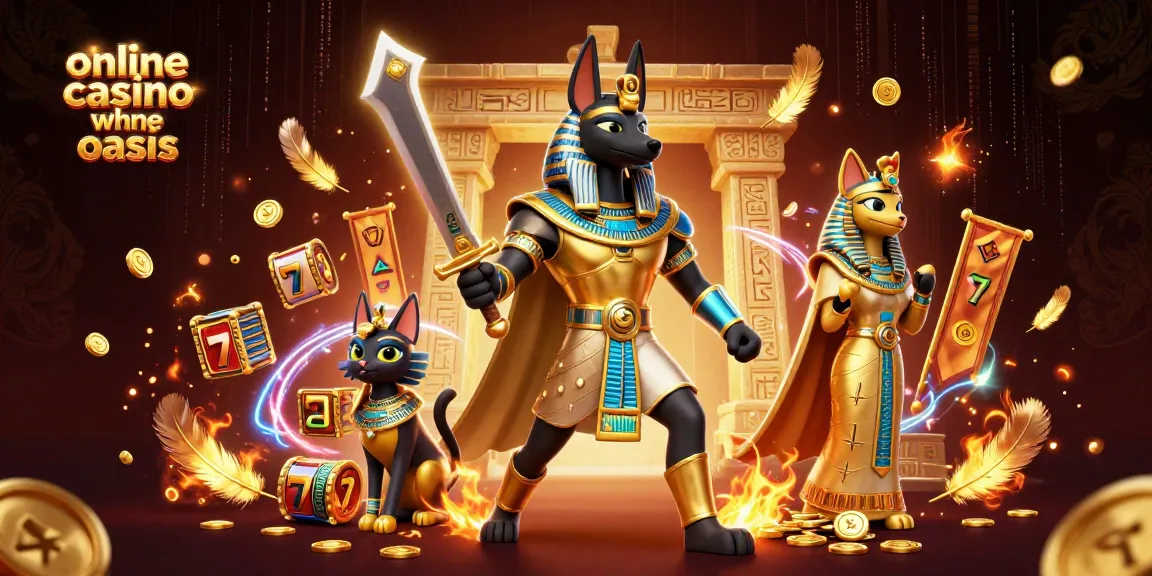 Experience the excitement of online casino ohne oasis with Anubis and Bastet amidst stunning gaming elements.