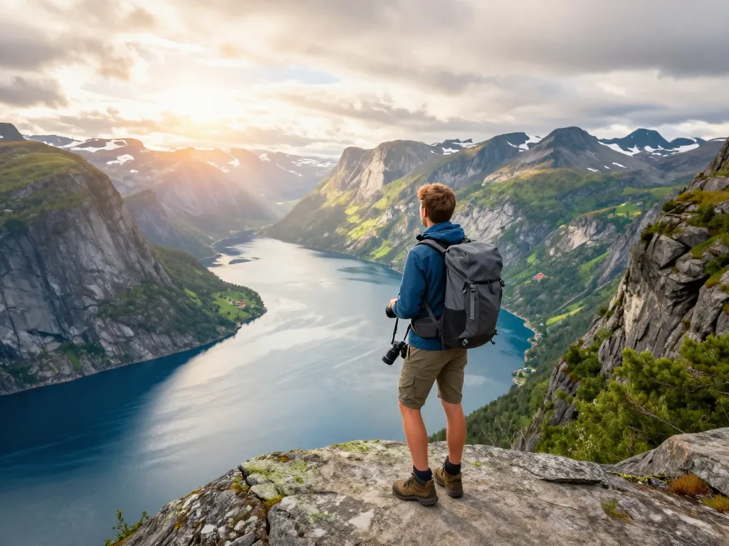 Erleben Sie atemberaubende Urlaubszeiten in Skandinavien mit beeindruckenden Fjorden und Berglandschaften.