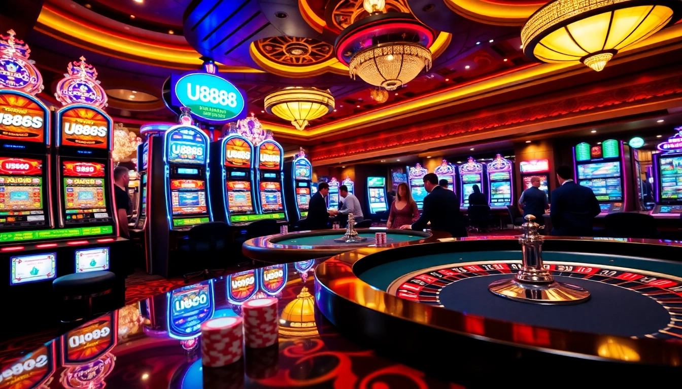 Experience the excitement of U8888 with engaging roulette tables and colorful slot machines.